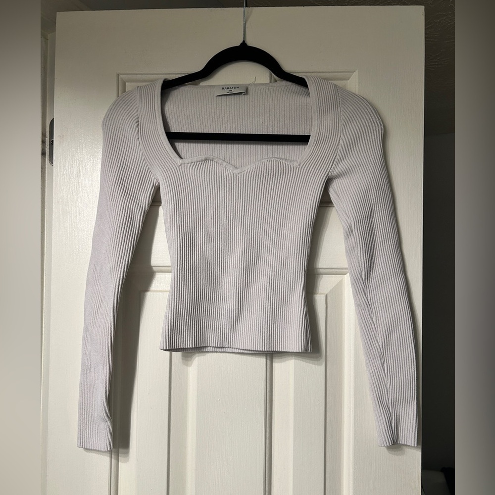Aritzia Babaton Sculpt Knit Sweetheart Long sleeve Size XXS - Picture 5 of 10